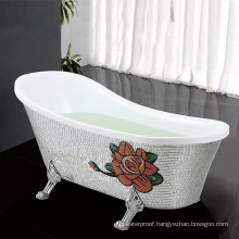 Oval Shape Free Standing with Mosaic Surround 4 Foot Bathtub